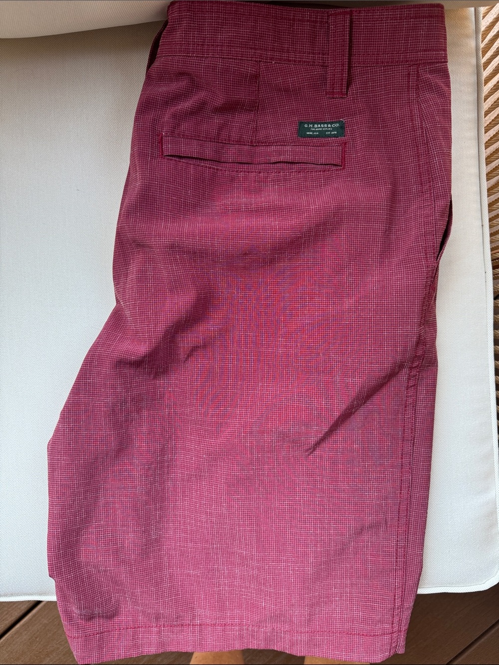 G.H. Bass & Co. Men's Burgundy Flat-Front Shorts
